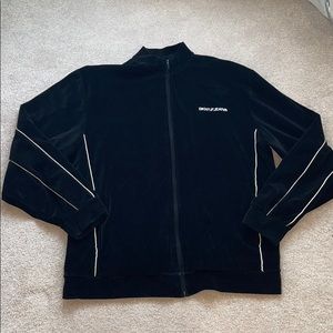 DKNY Jeans Black Velour Track Sports Jacket Mens L
